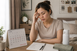 A woman with PCOS symptoms