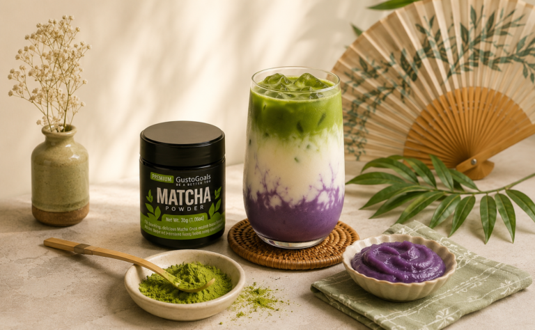 Ube Matcha Latte Image with Guts To Goals